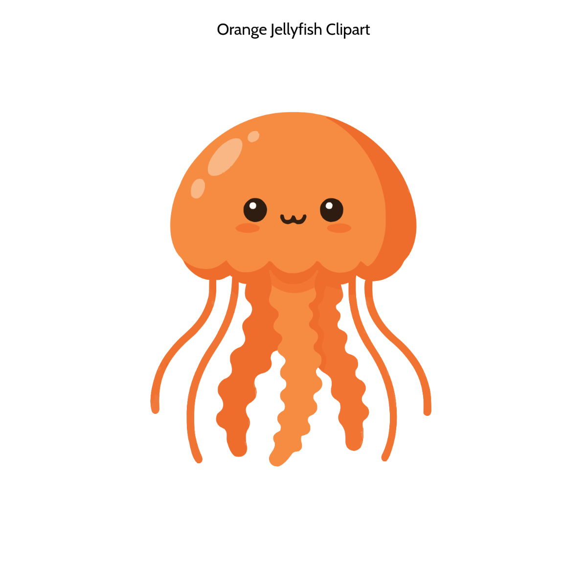 Free Orange Jellyfish Clipart Template