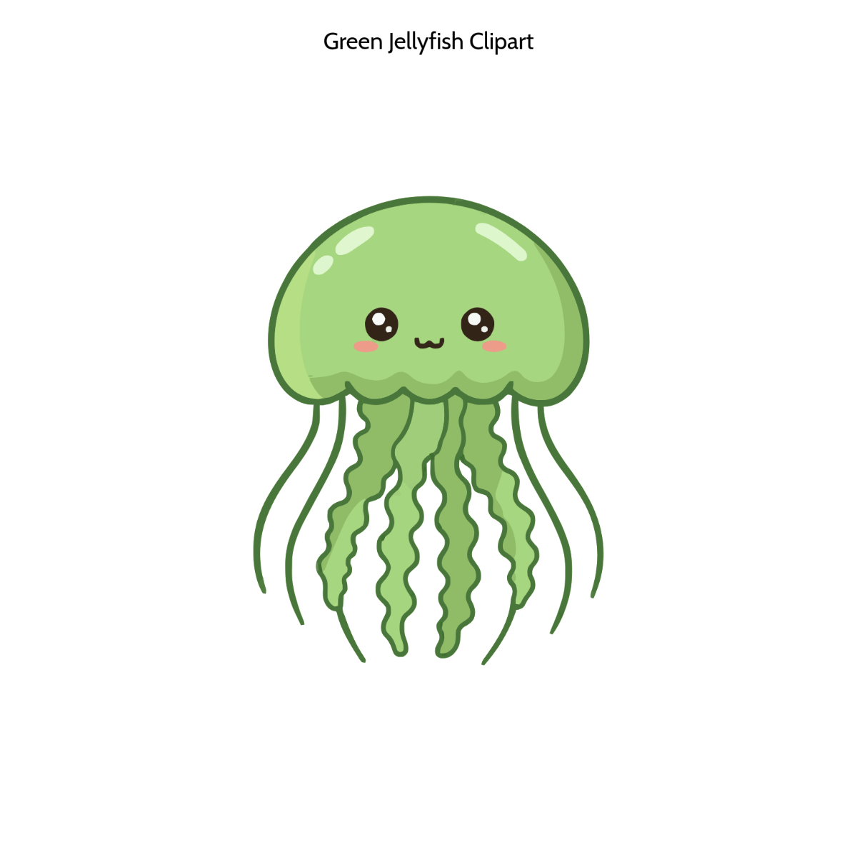 Free Green Jellyfish Clipart Template