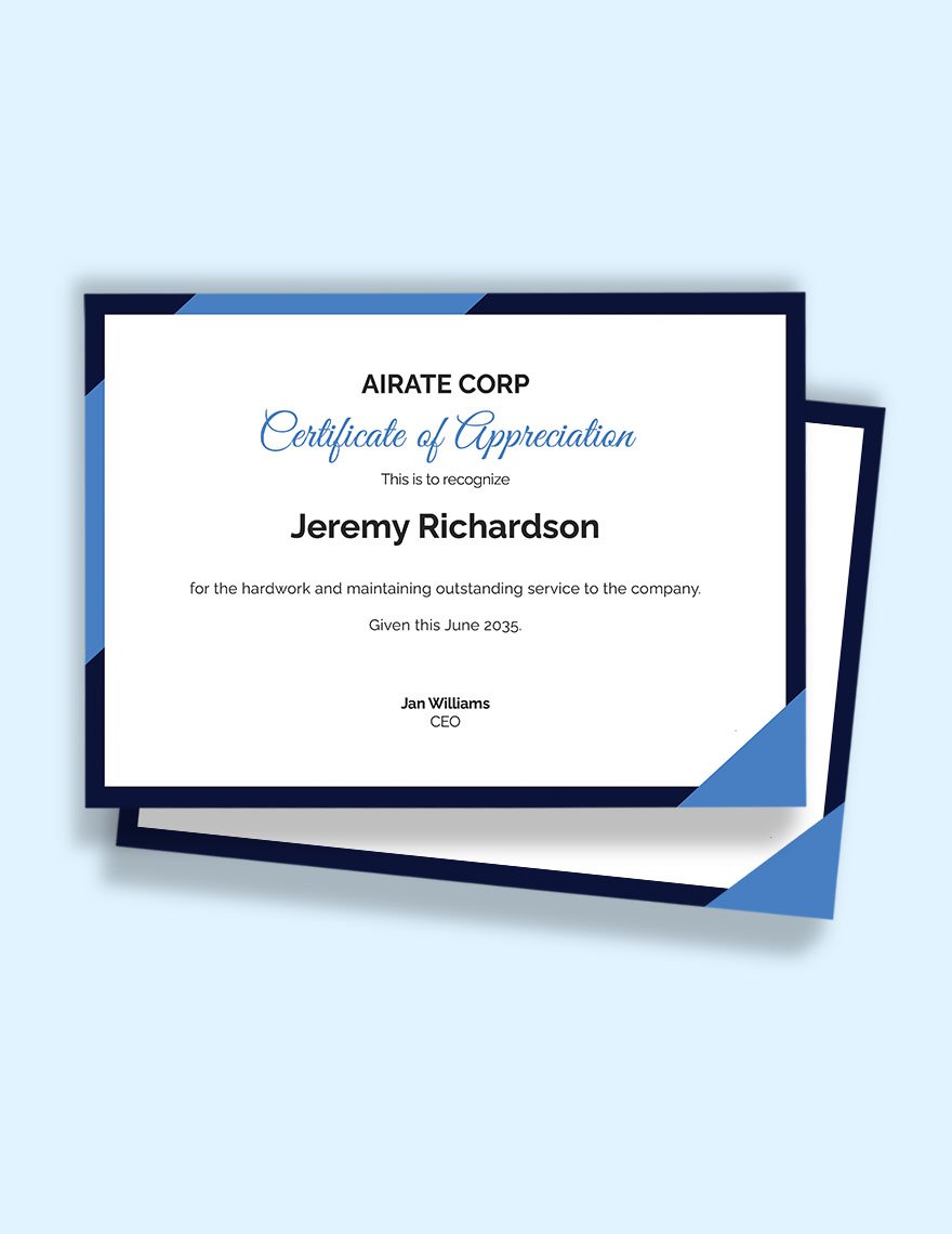 Thank You For Your Service Certificate Template in Word, Google Docs, Apple Pages, Publisher