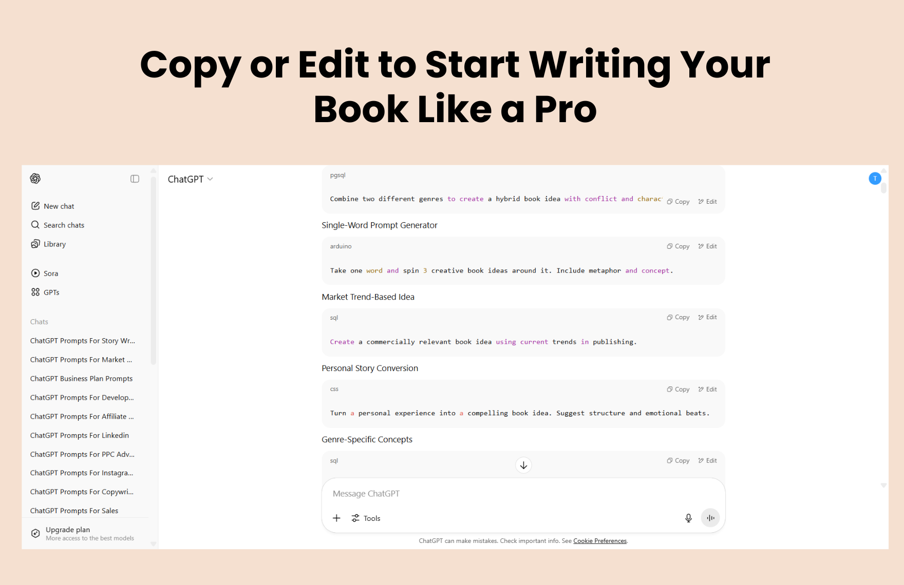 Free ChatGPT Prompts For Writing A Book Free ChatGPT Prompts For Writing A Book