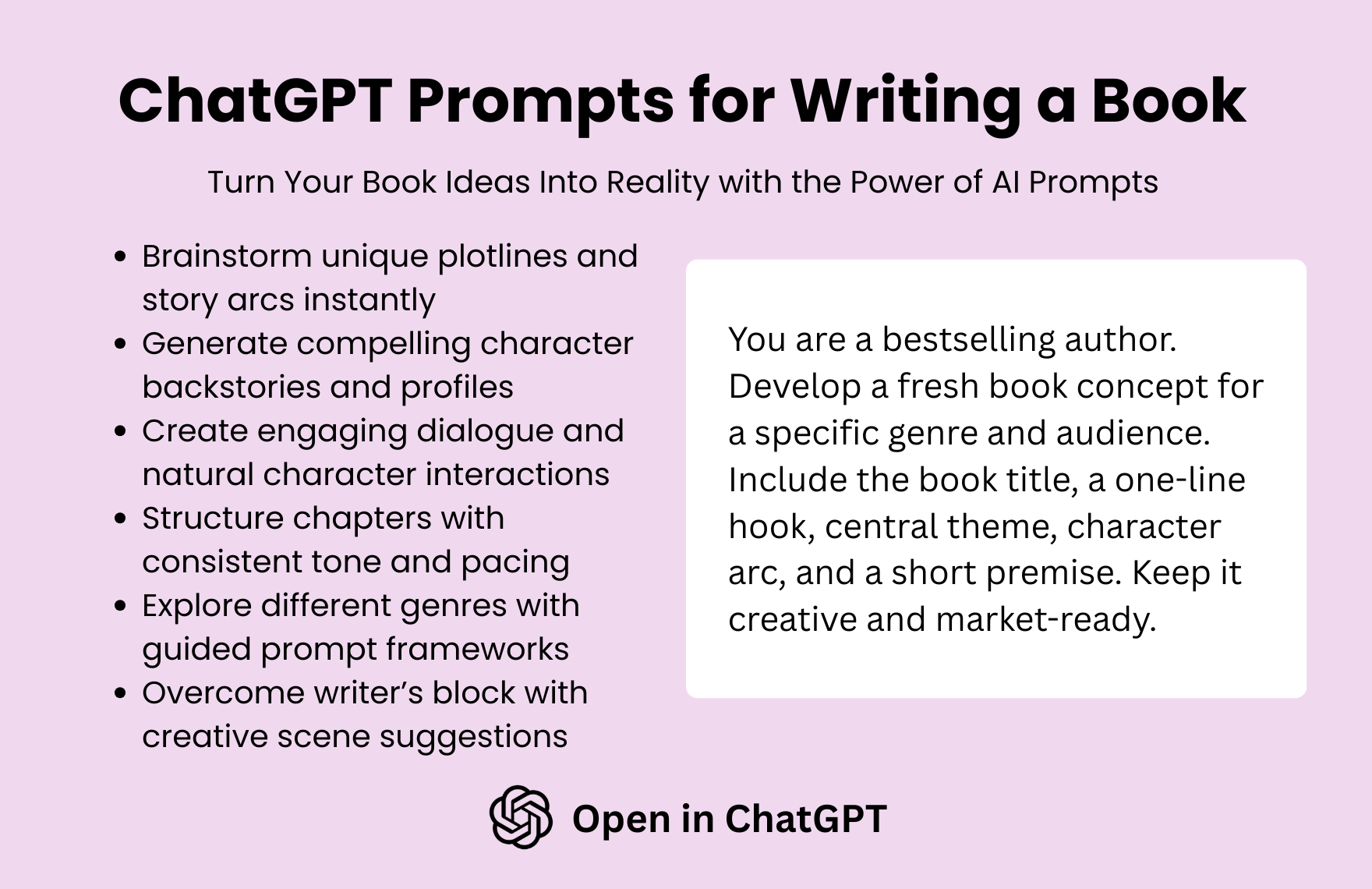Free ChatGPT Prompts For Writing A Book