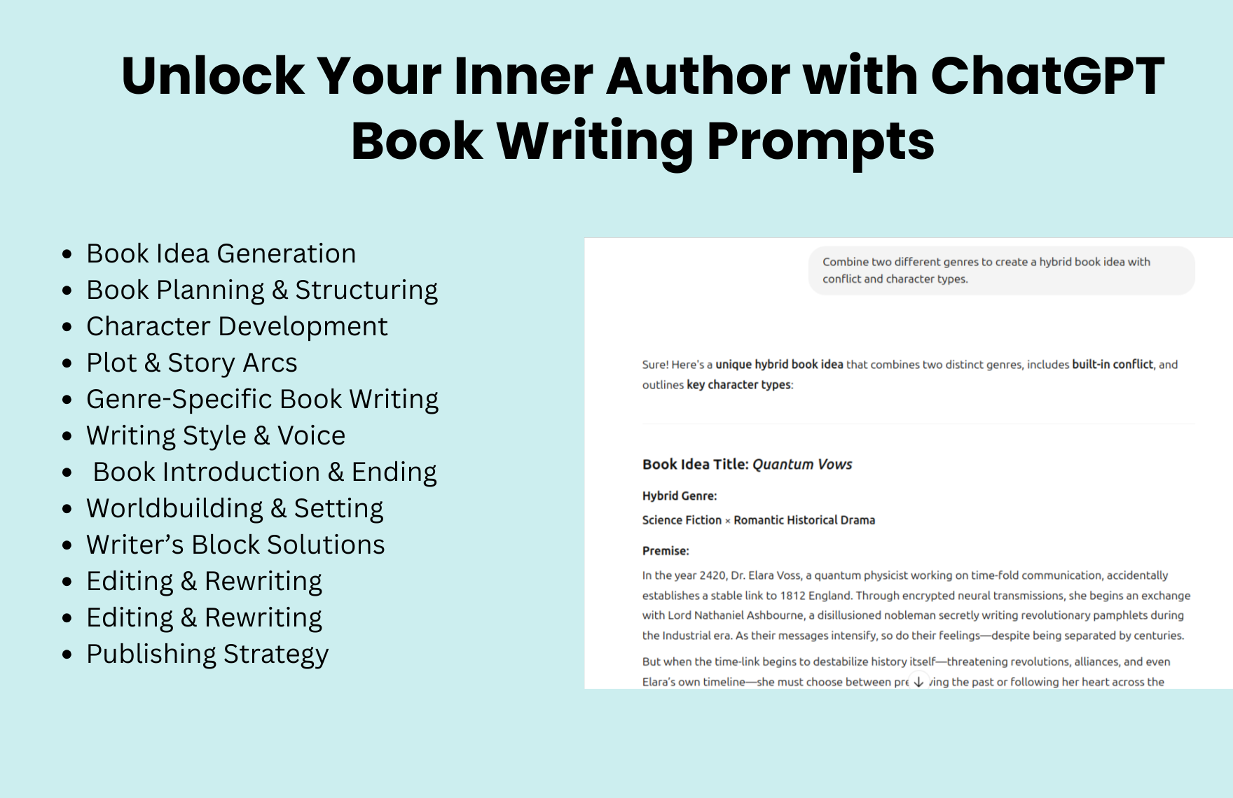 Free ChatGPT Prompts For Writing A Book Free ChatGPT Prompts For Writing A Book
