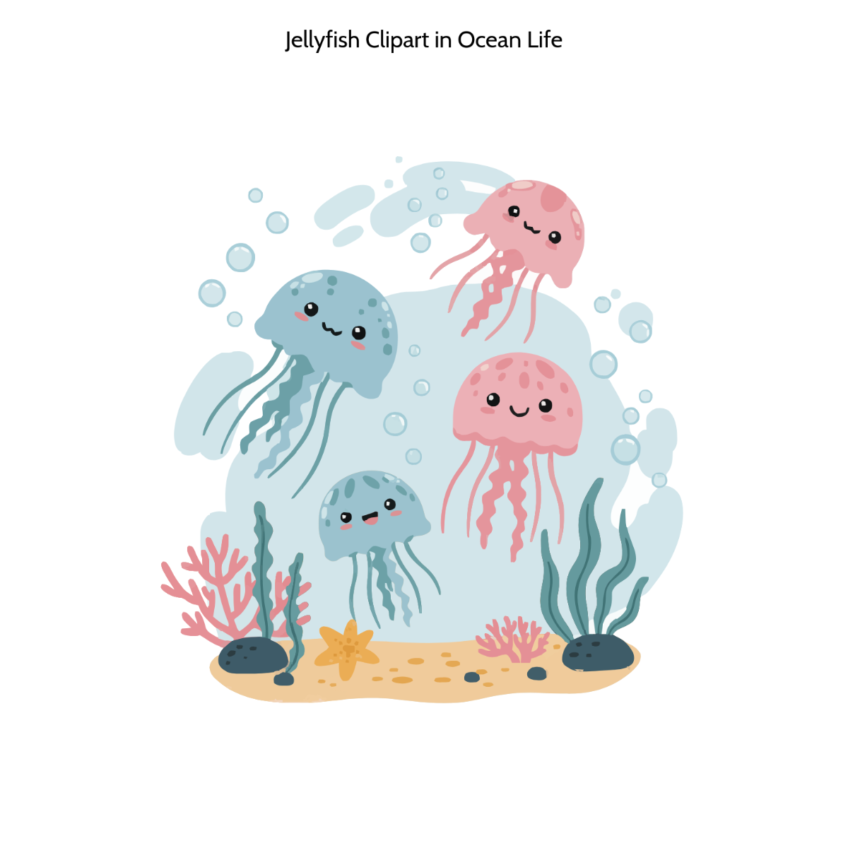Free Jellyfish Clipart in Ocean Life Template to Edit Online