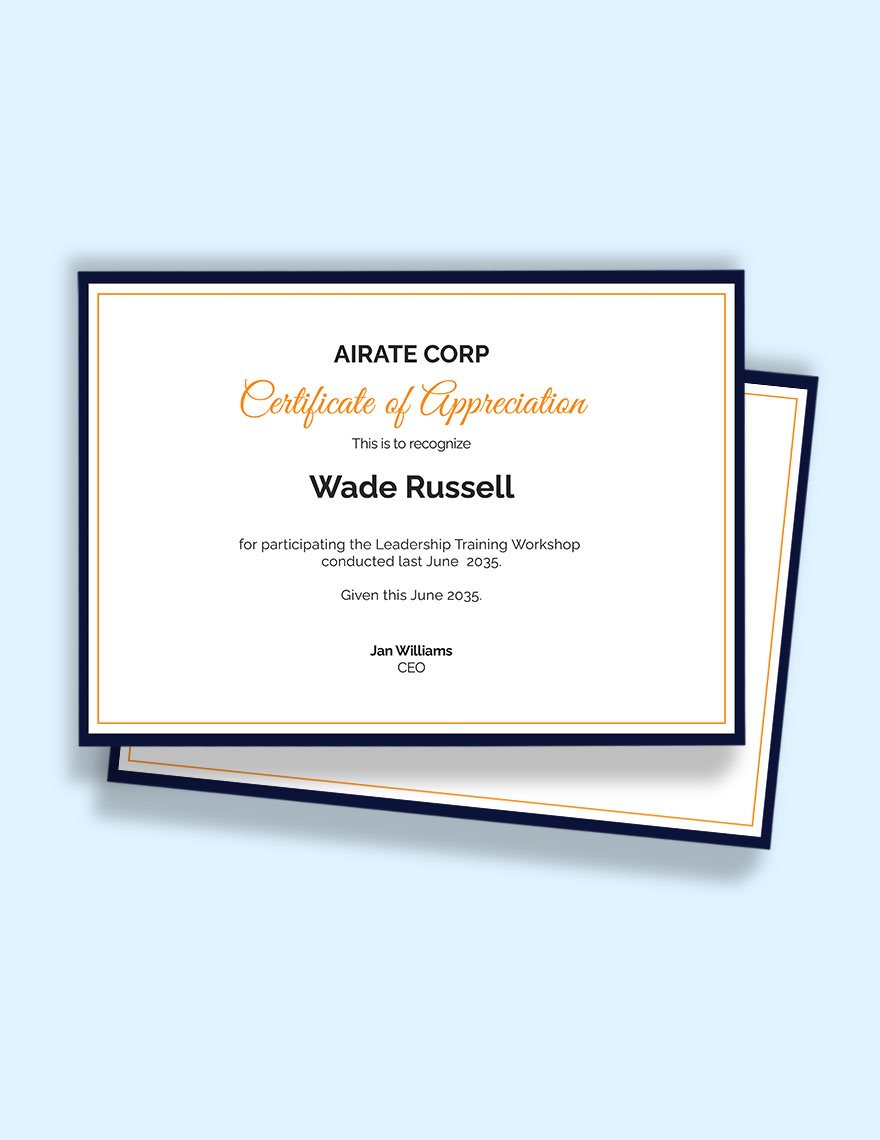 Thank You For Participating Certificate Template