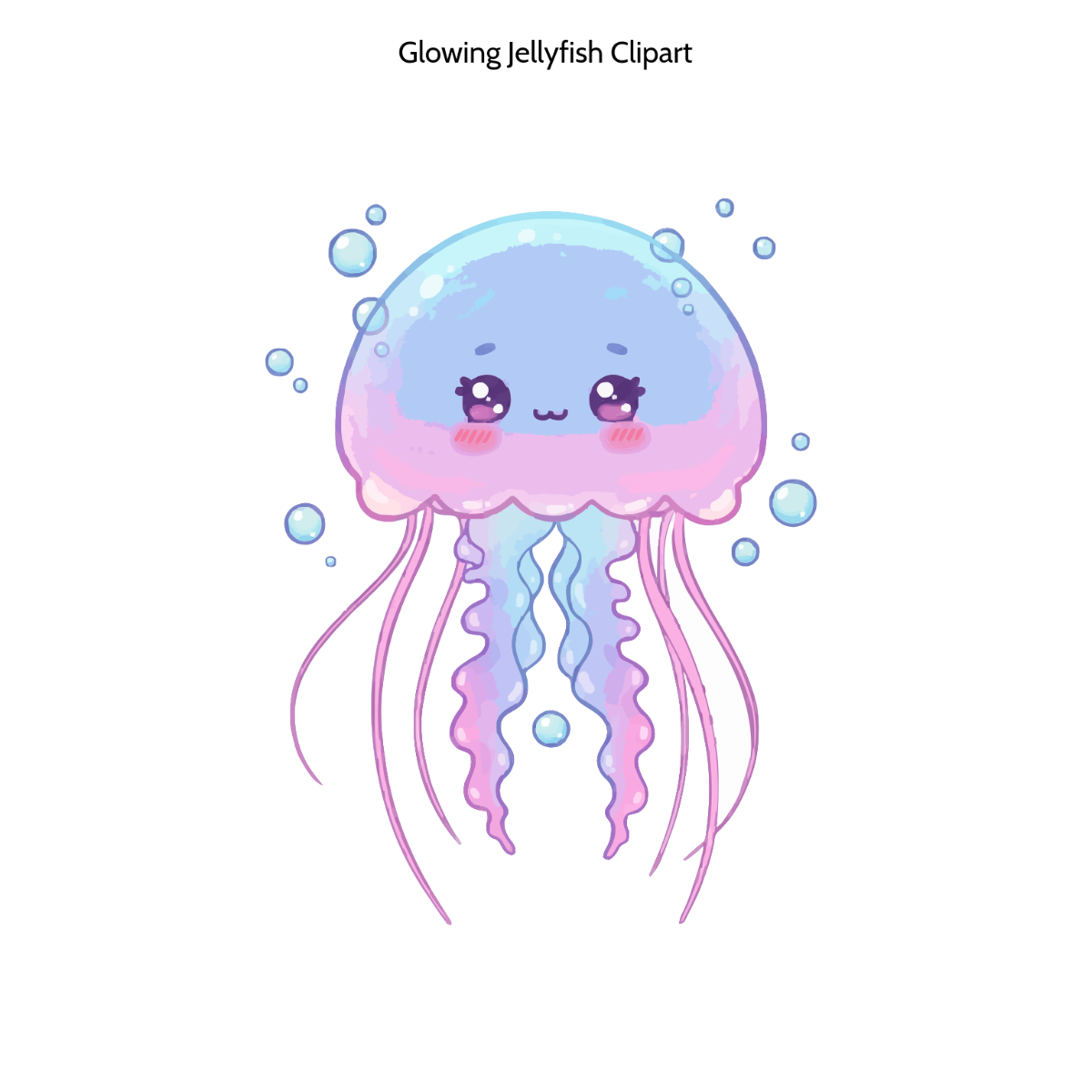 Free Glowing Jellyfish Clipart Template
