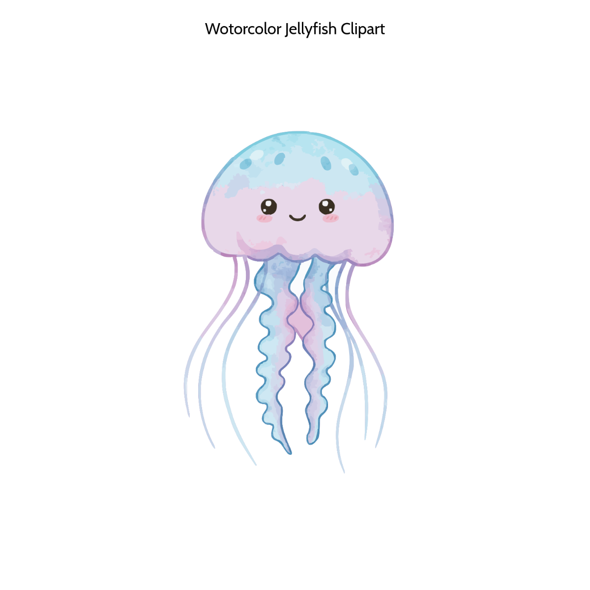 Free Watercolor Jellyfish Clipart Template