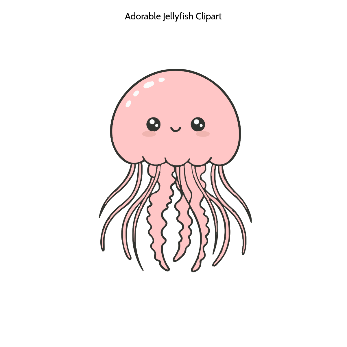 Free Adorable Jellyfish Clipart Template