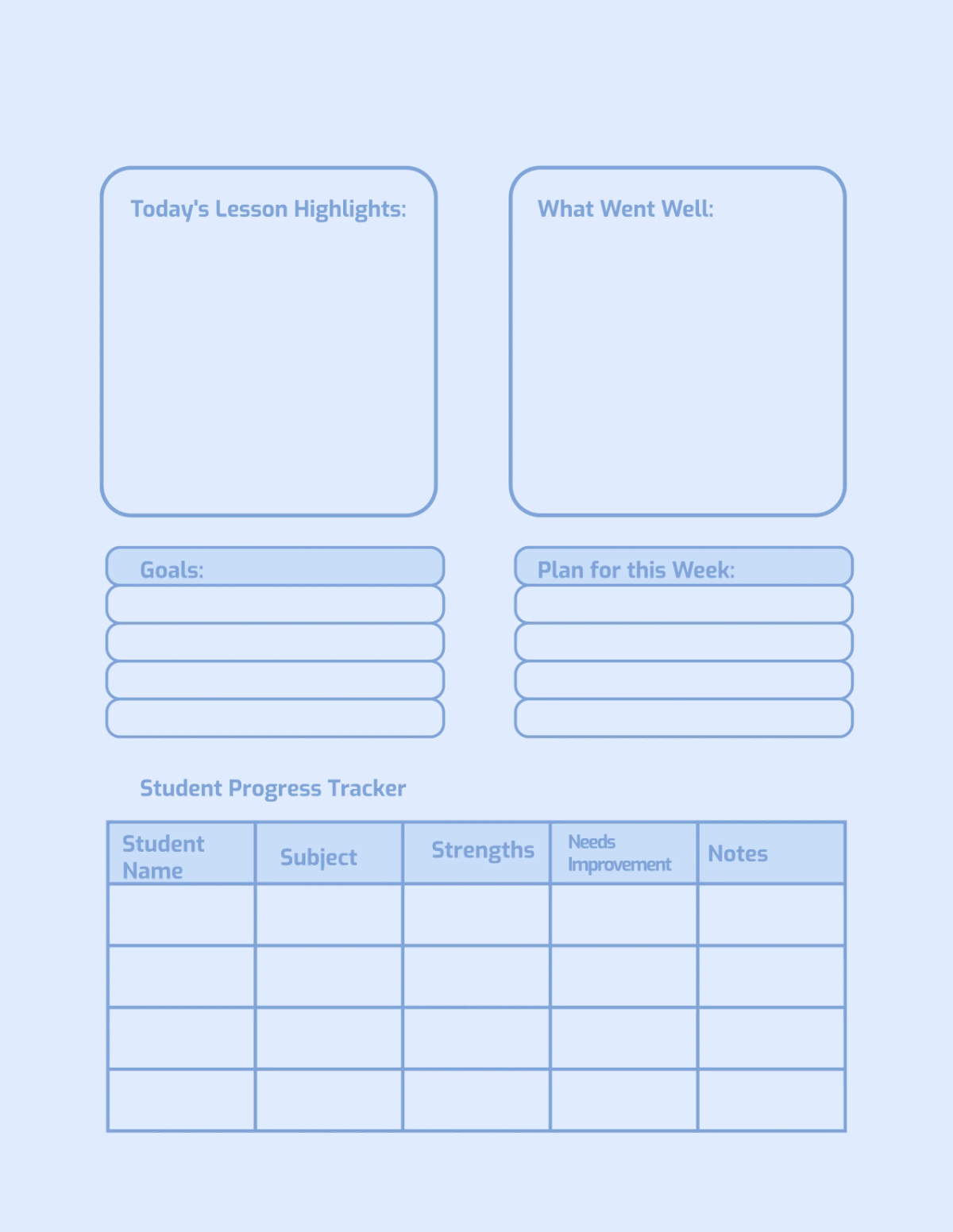 Free Teacher Journal Planner Template to Edit Online