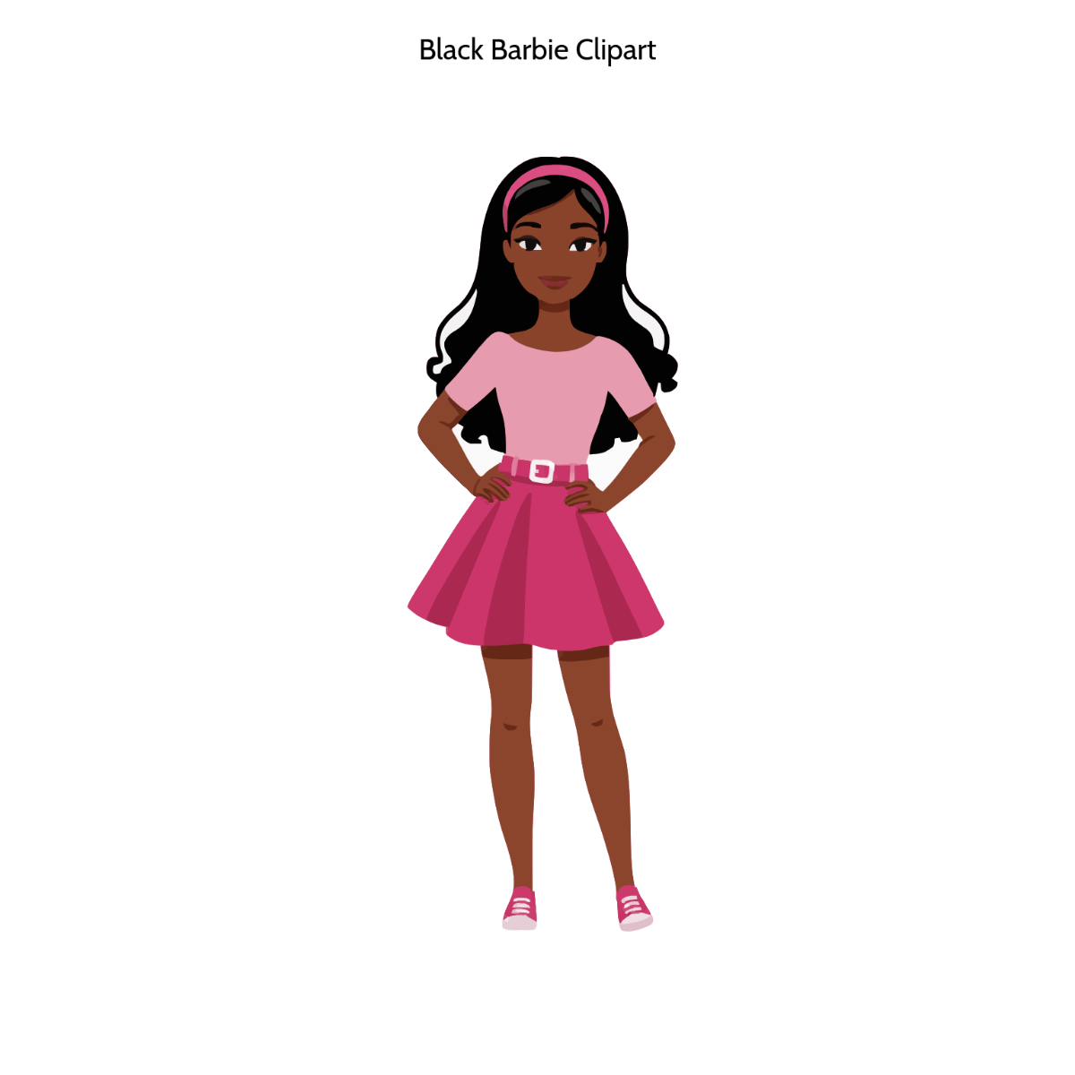 Free Black Barbie Clipart Template