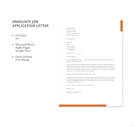 cover letter sample for graduate job application