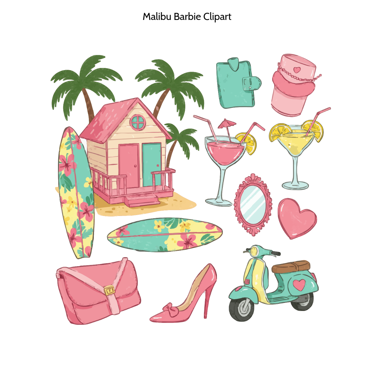 Free Malibu Barbie Clipart Template