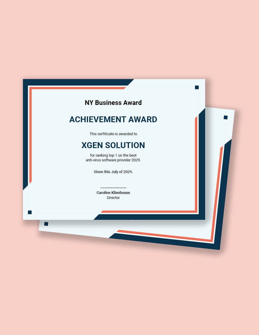 Business Achievement Certificate Template