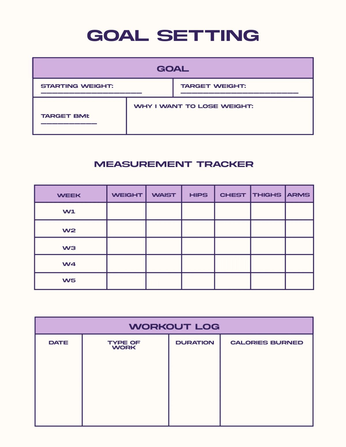 Free Weight Loss Journal Planner Template to Edit Online