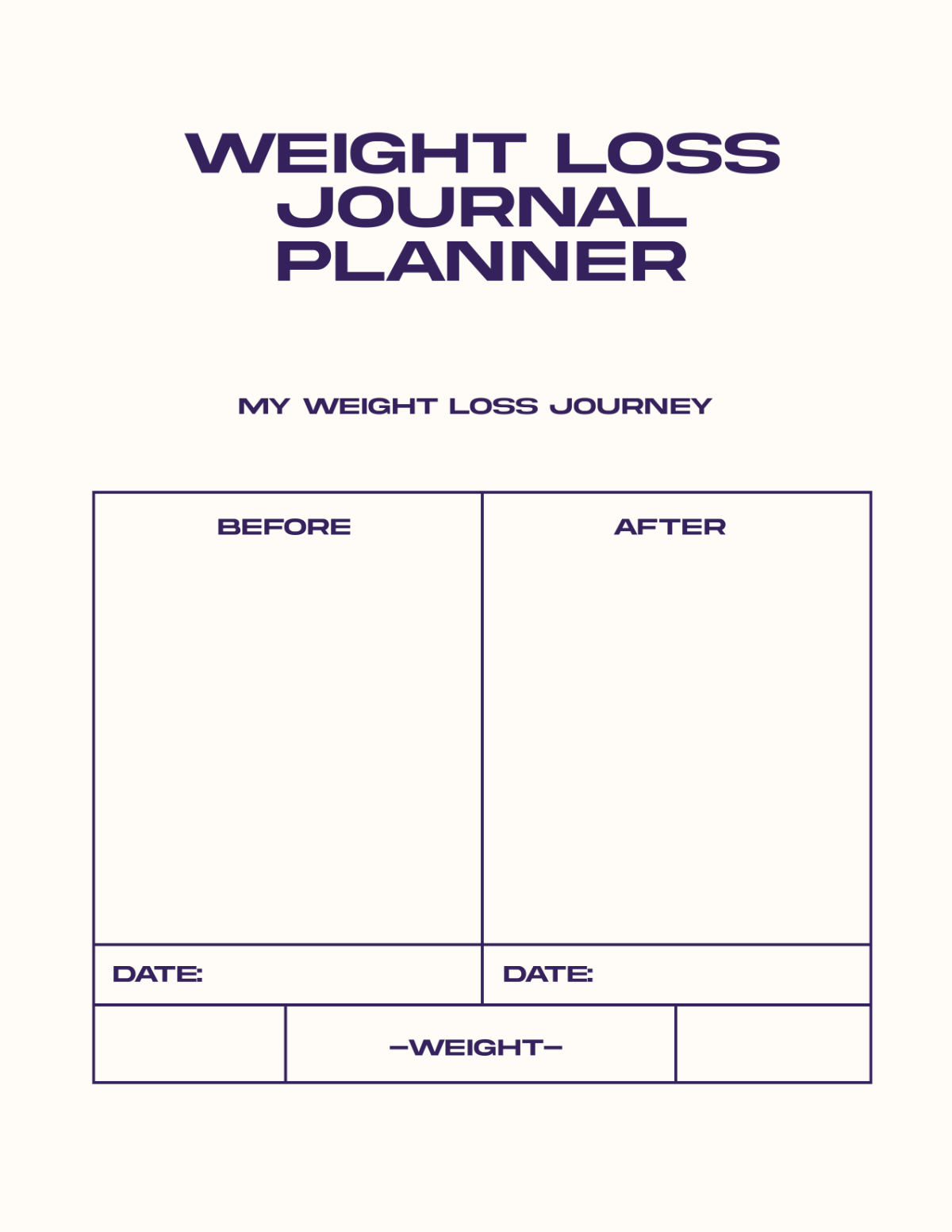 Free Weight Loss Journal Planner Template to Edit Online
