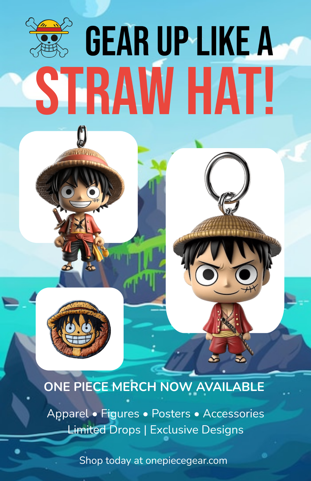 Free One Piece Merchandise Poster Template