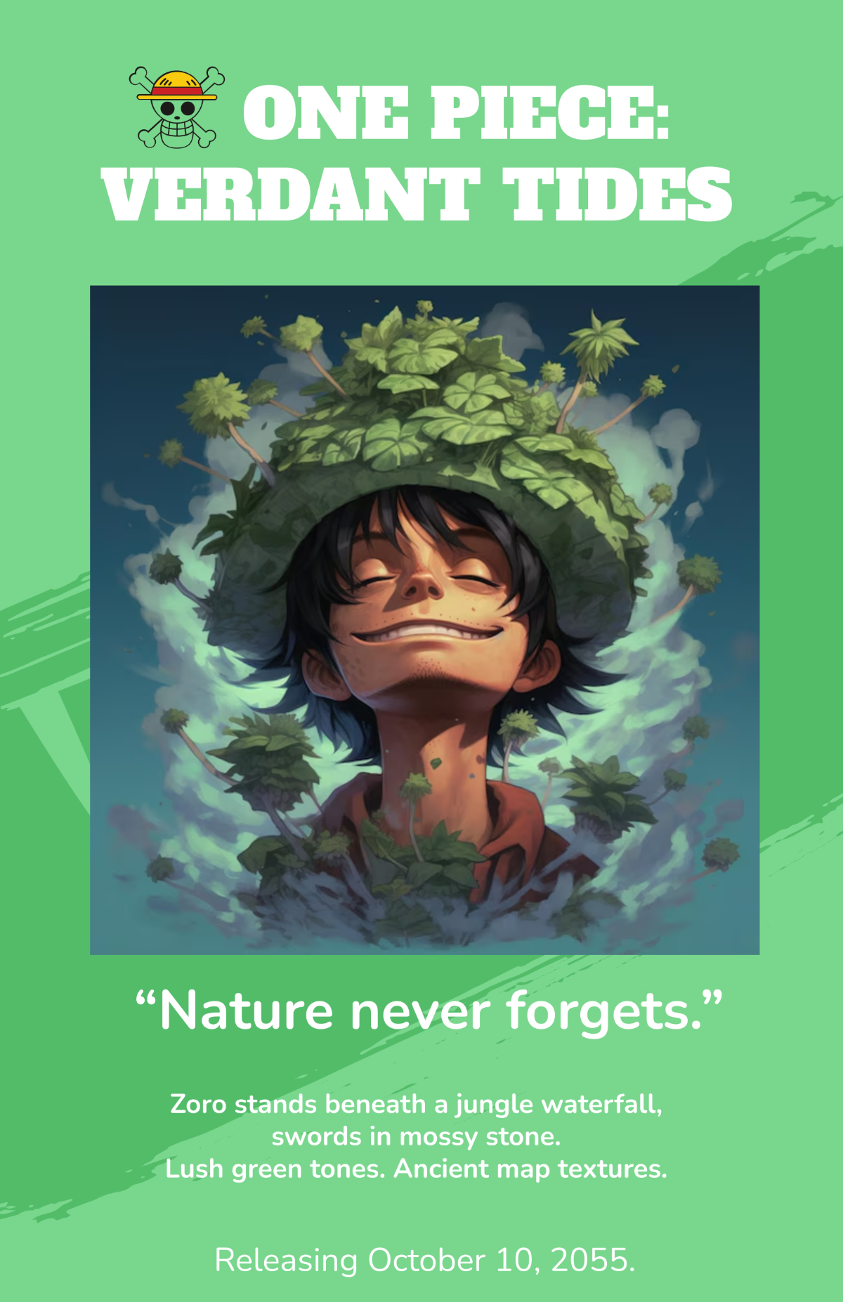 Free Green One Piece Art Poster Template