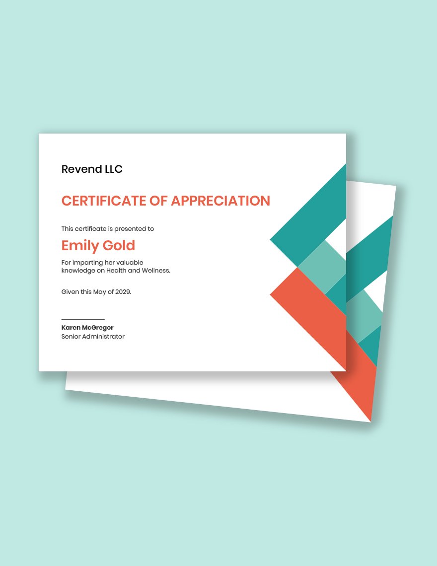 Blank Certificate of Appreciation Template