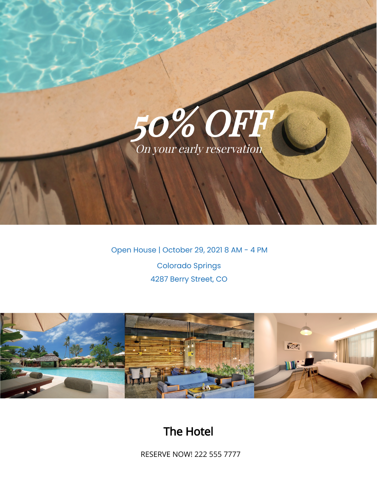 Blank Hotel Promotional Flyer Template
