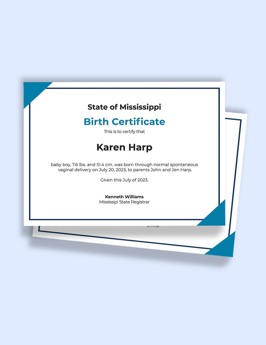 Birth Certificate Border Template