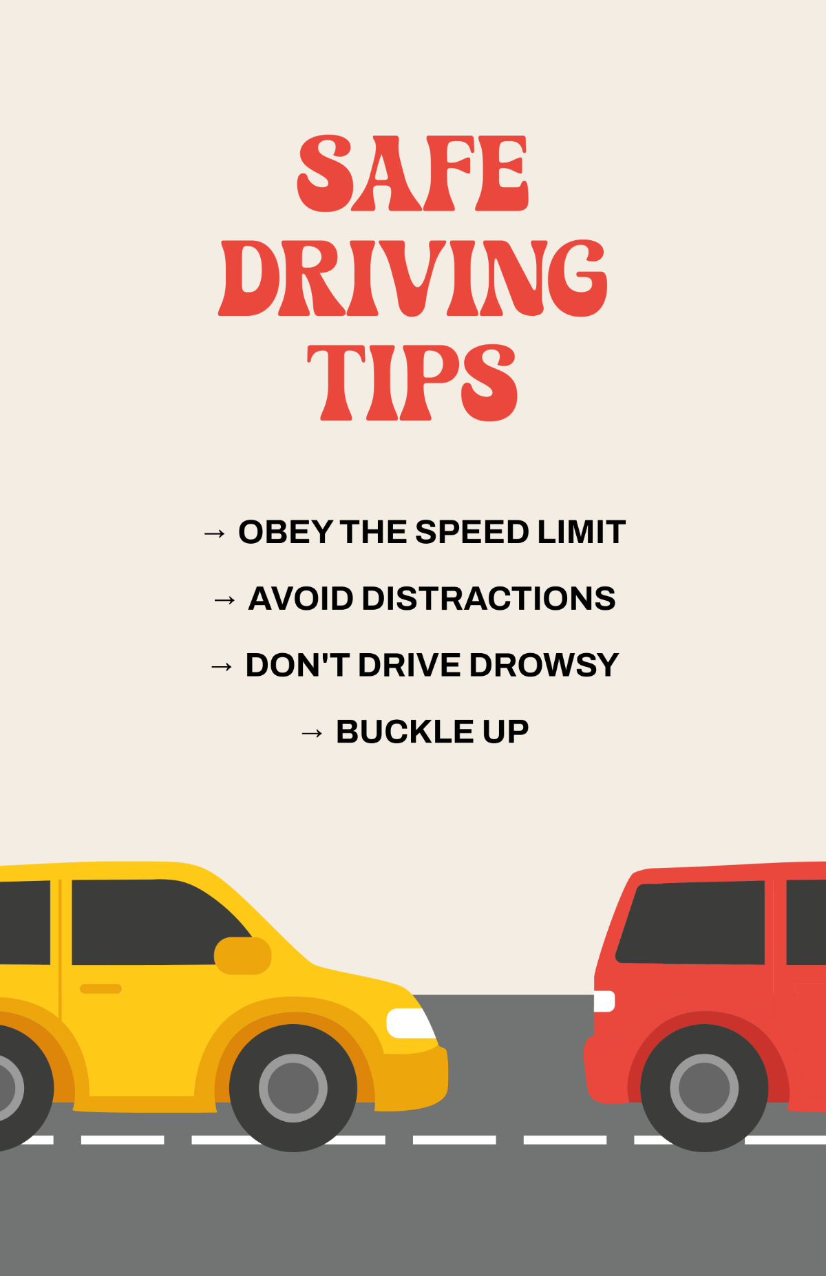 Free Safe Driving Editable Poster Template to Edit Online