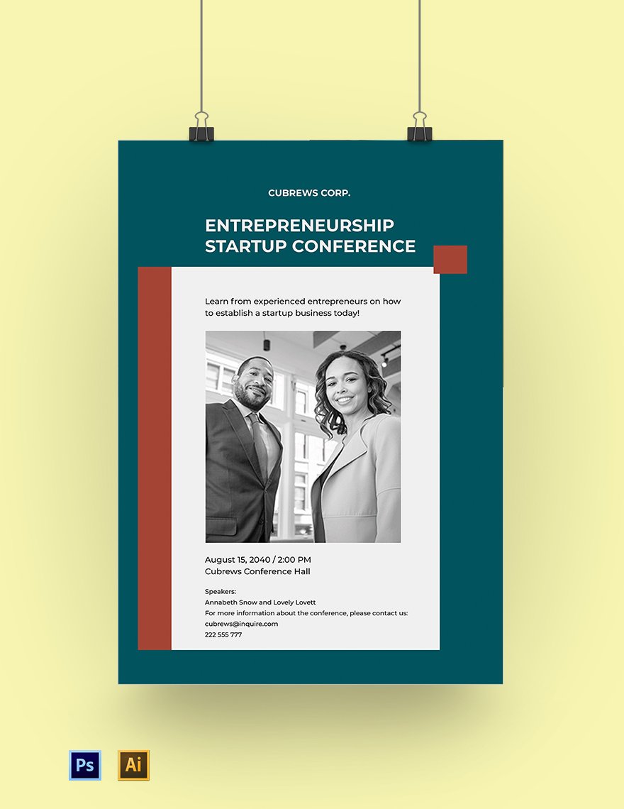 Free Entrepreneurship Startup Poster Template