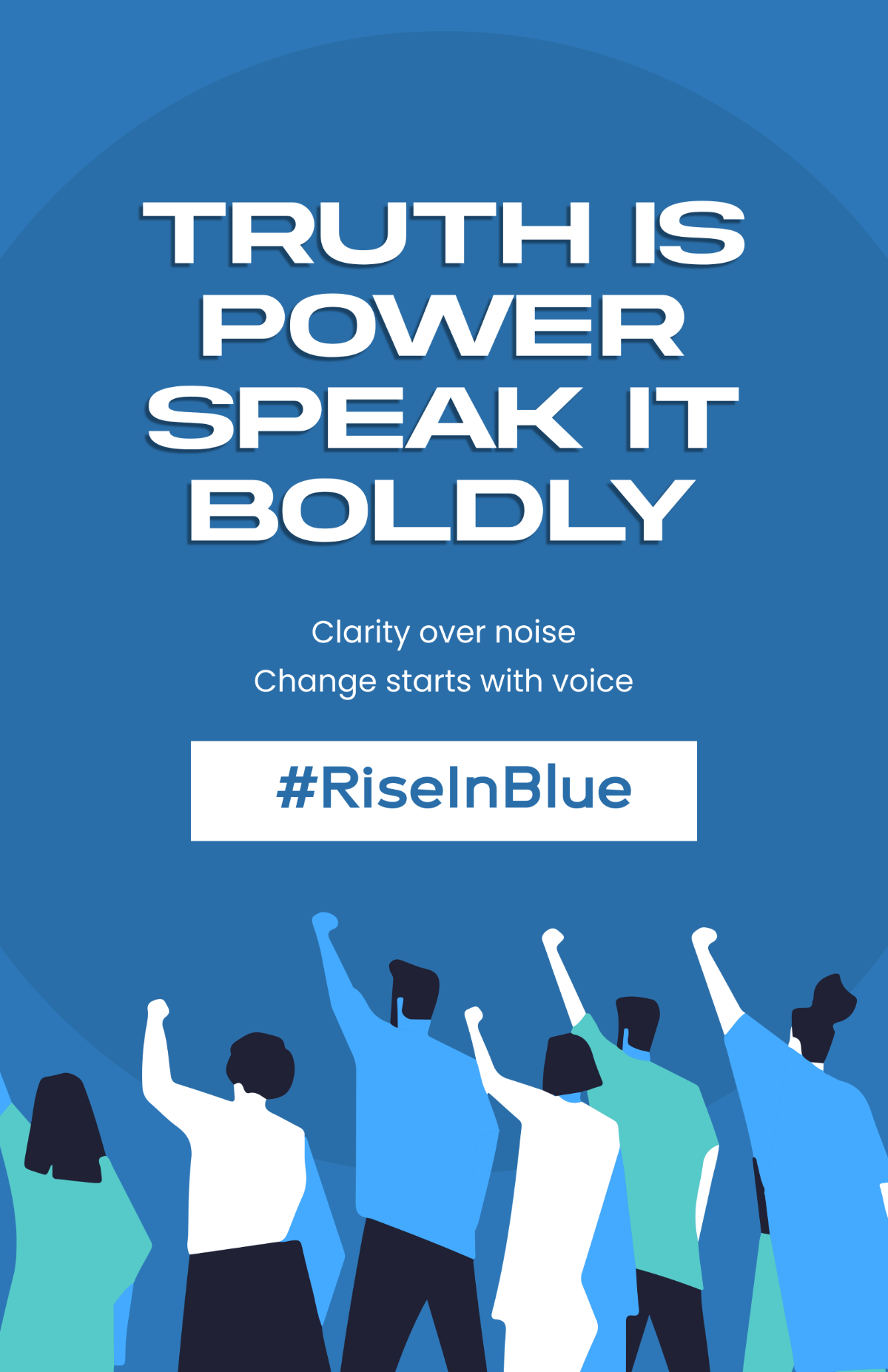 Free Blue Propaganda Art Poster Template