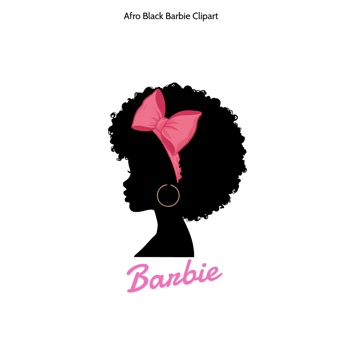 Free Afro Black Barbie Clipart Template to Edit Online