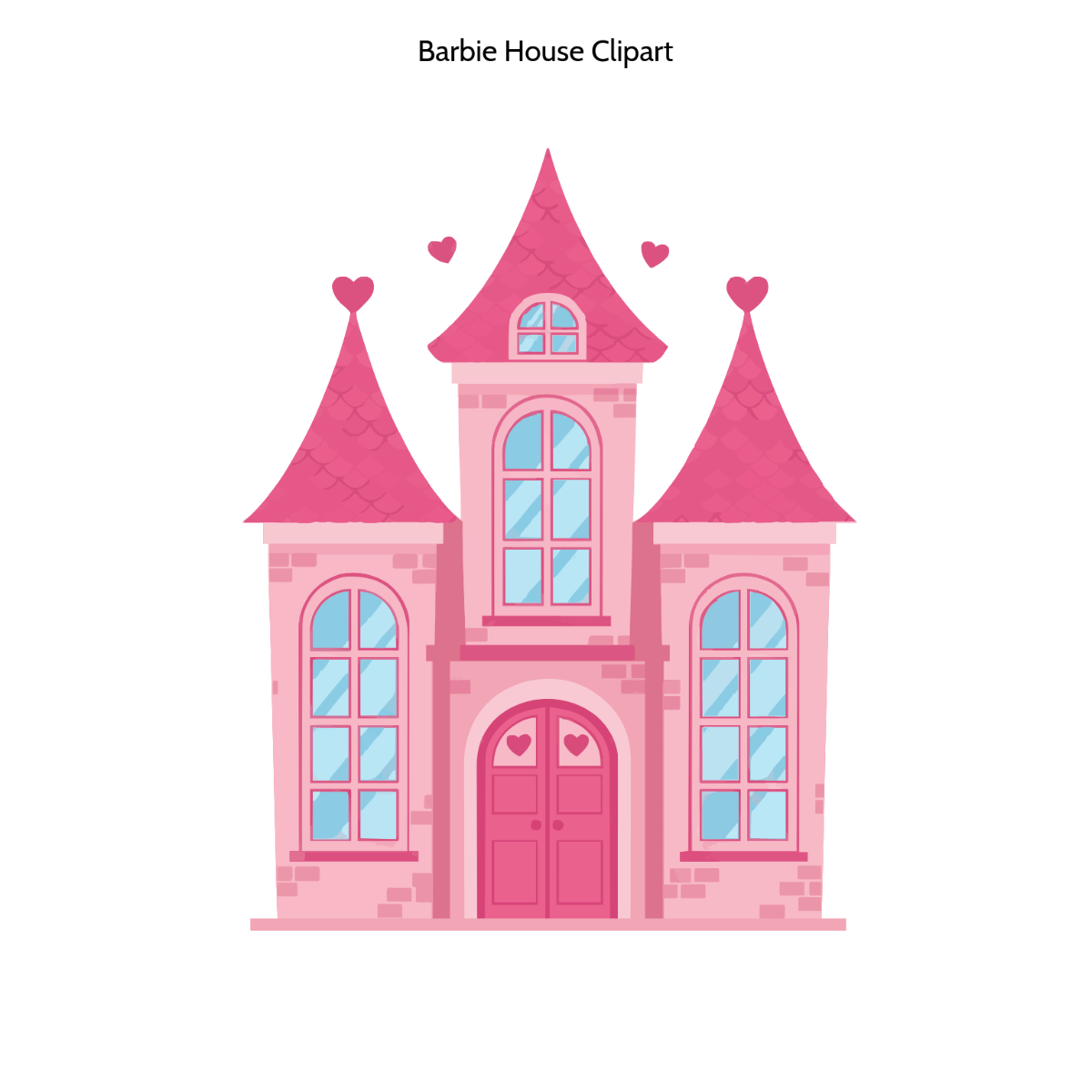 Free Barbie House Clipart Template