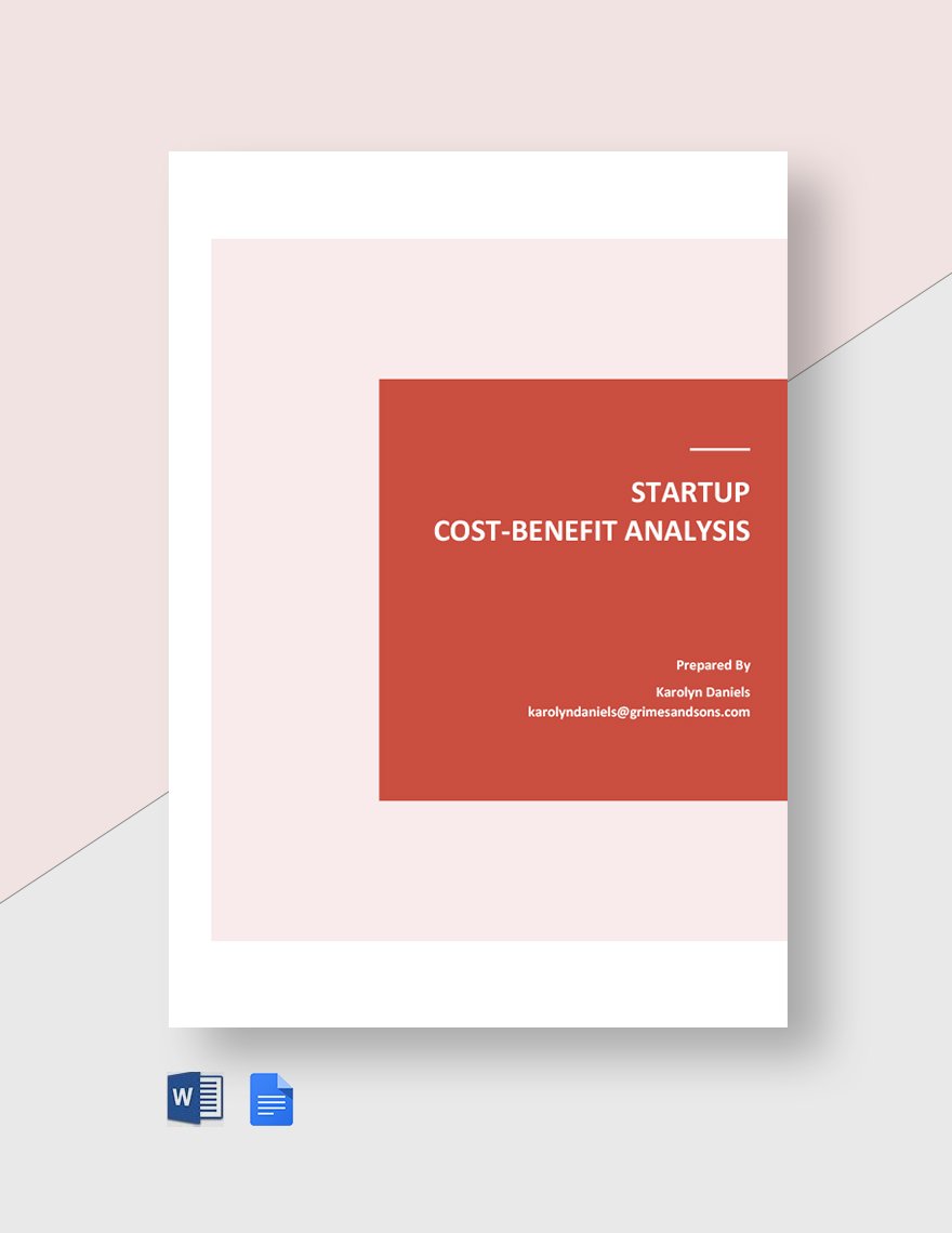 Free Editable Startup Cost Analysis Template