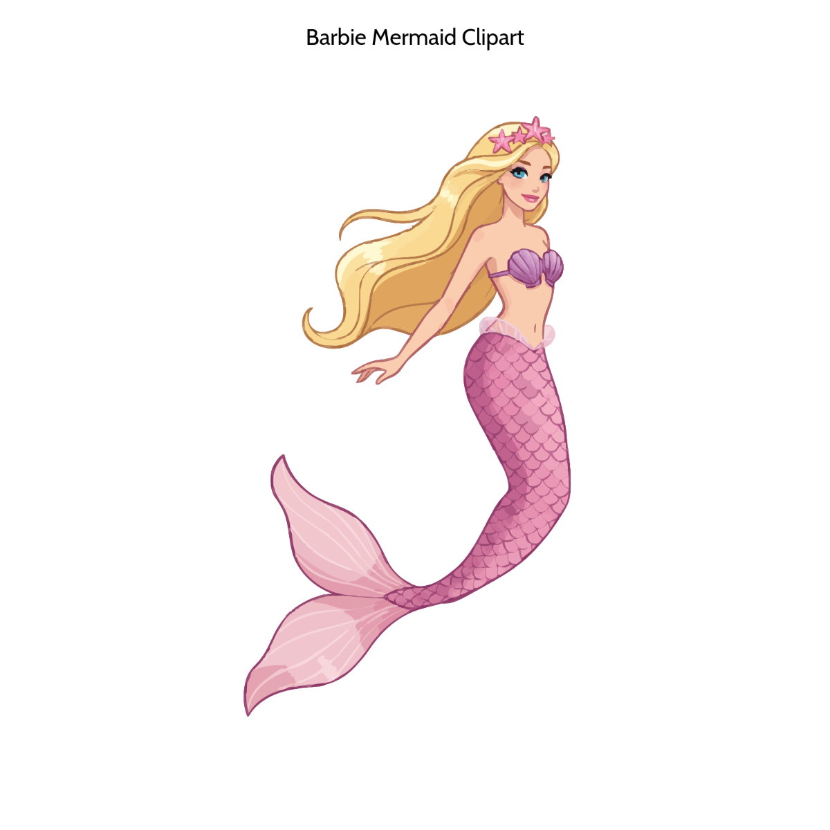 Free Barbie Mermaid Clipart Template