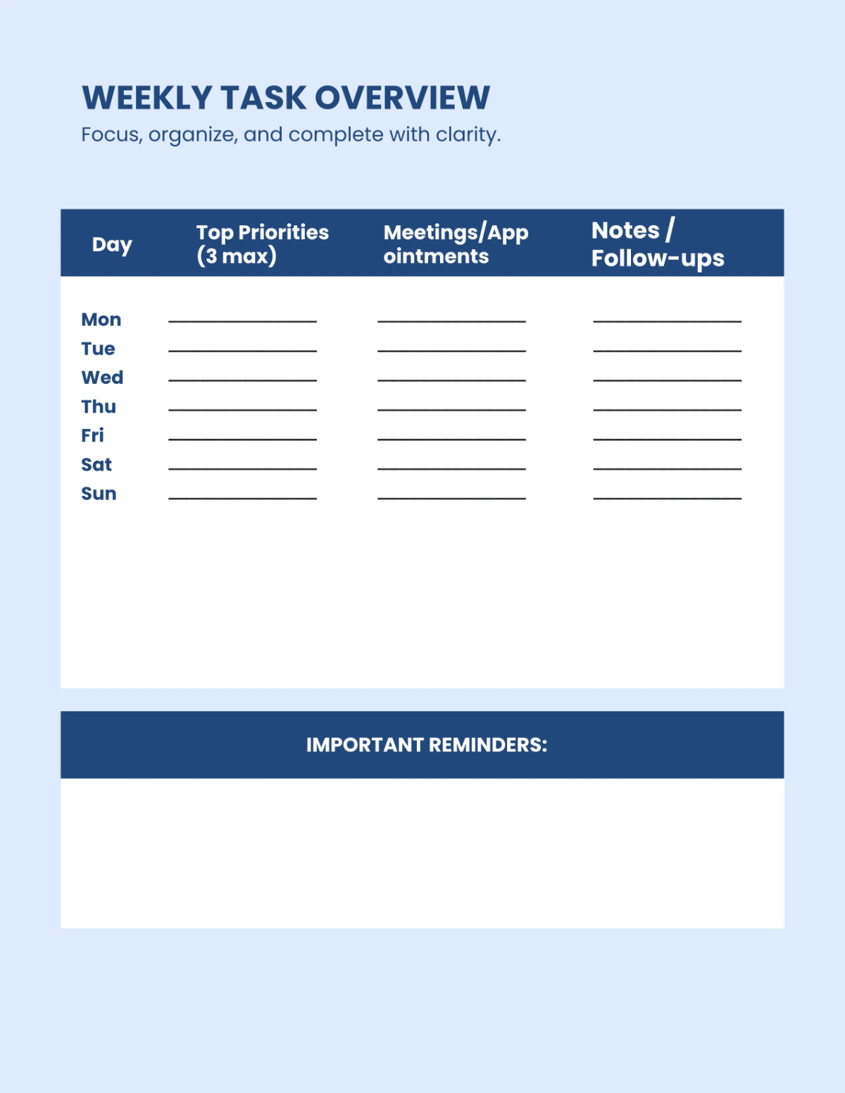Free Corporate Personal Planner Template to Edit Online