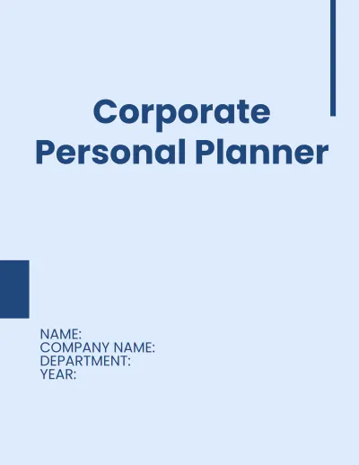 Free Corporate Personal Planner Template to Edit Online