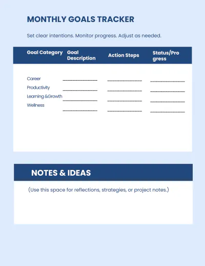 Free Corporate Personal Planner Template to Edit Online