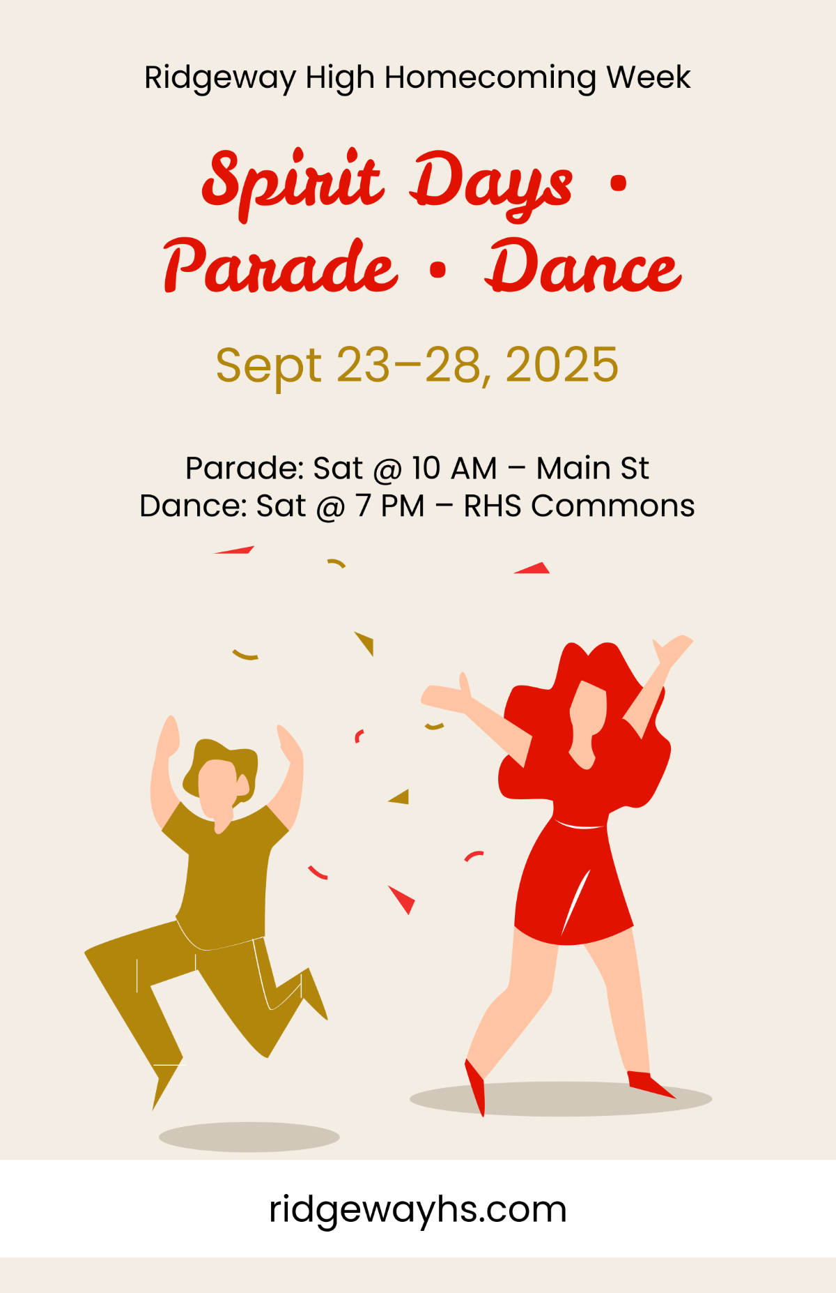 Free Colorful Homecoming Spirit Poster Template