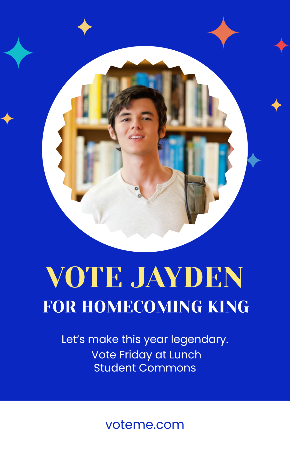 Free Homecoming Vote for Me Poster Template