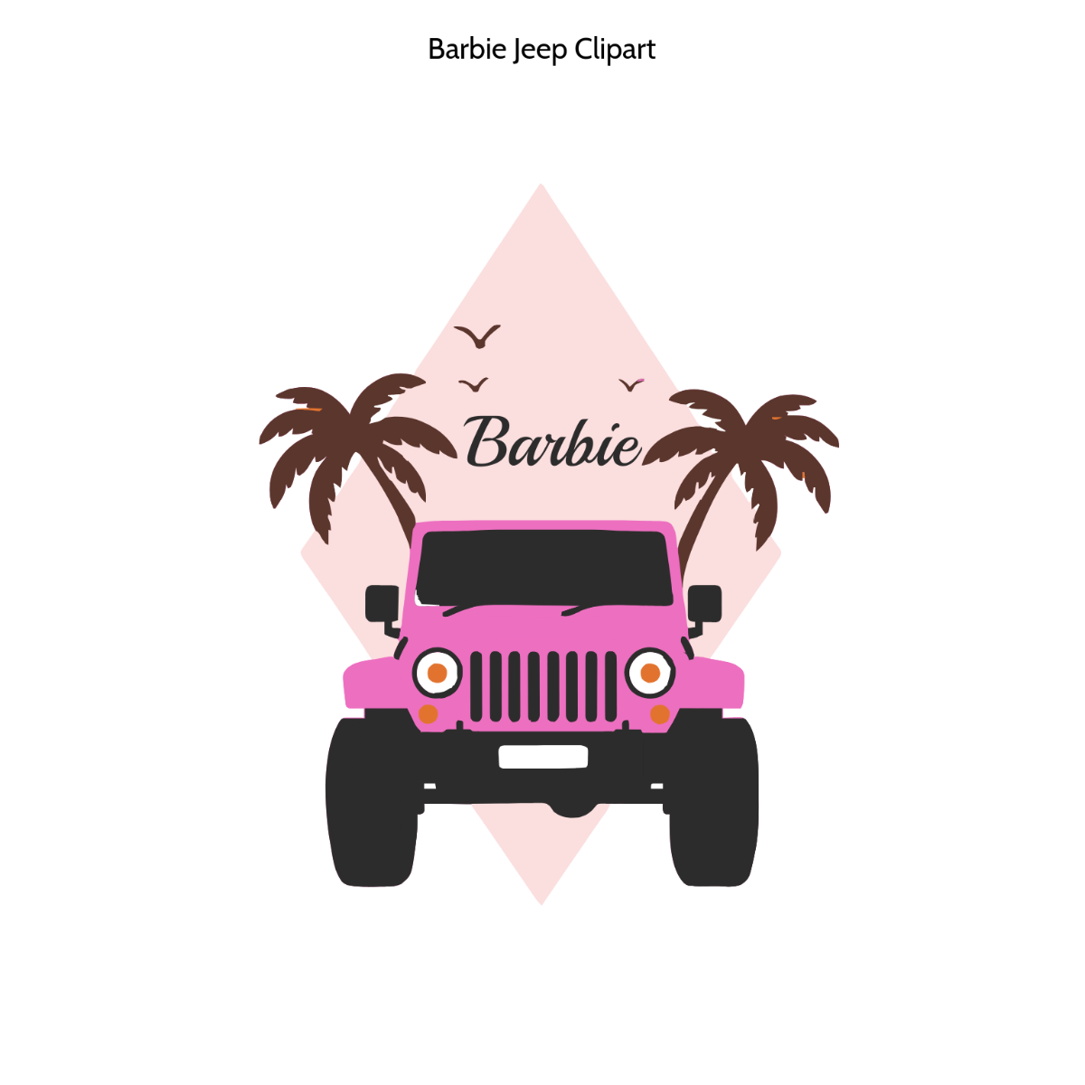 Free Barbie Jeep Clipart Template