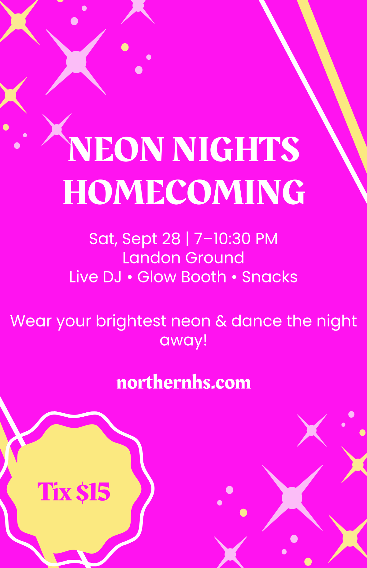 Free Neon Pink Homecoming Poster Template