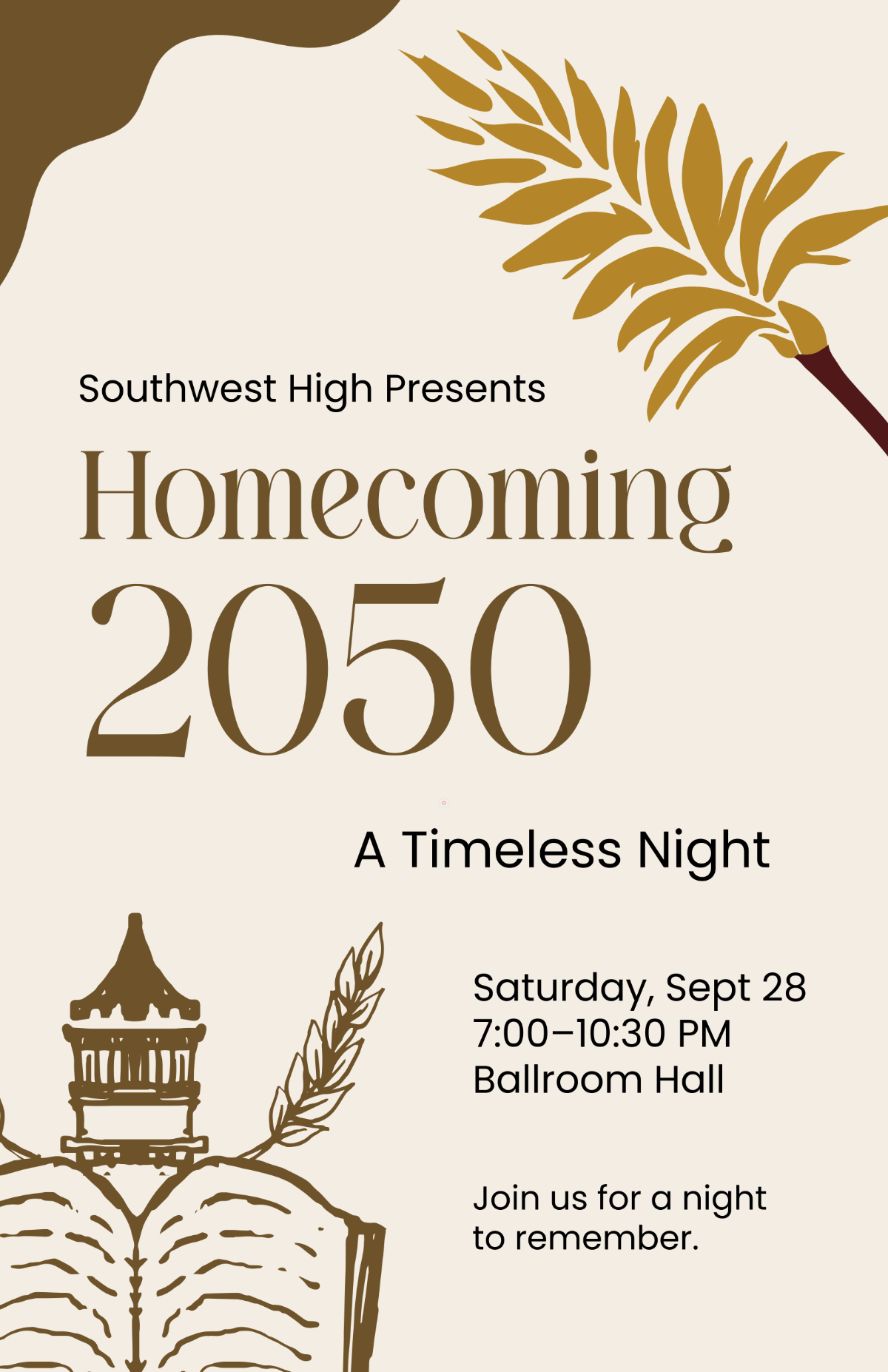 Free Vintage Homecoming Poster Design Template