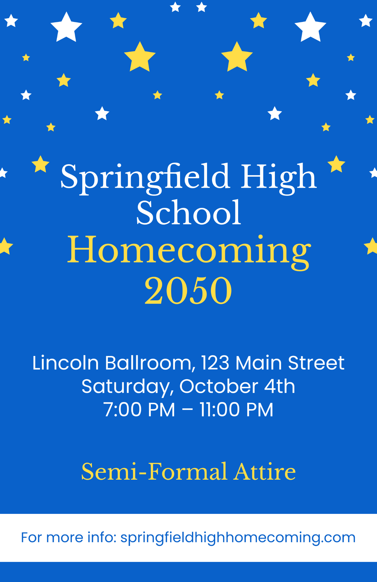 Free Under the Stars Homecoming Poster Template