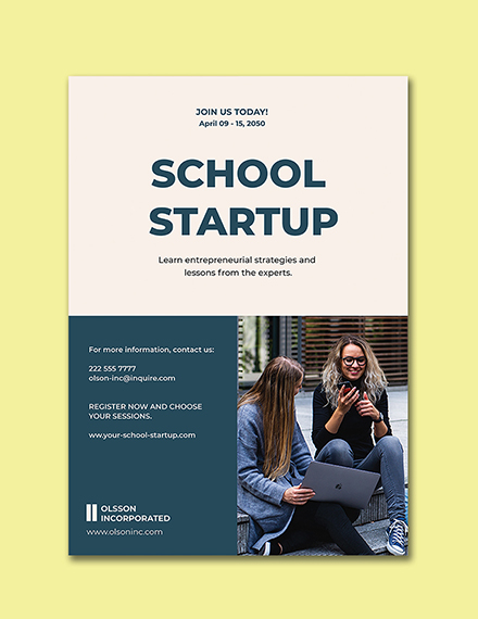 School Startup Poster Printable