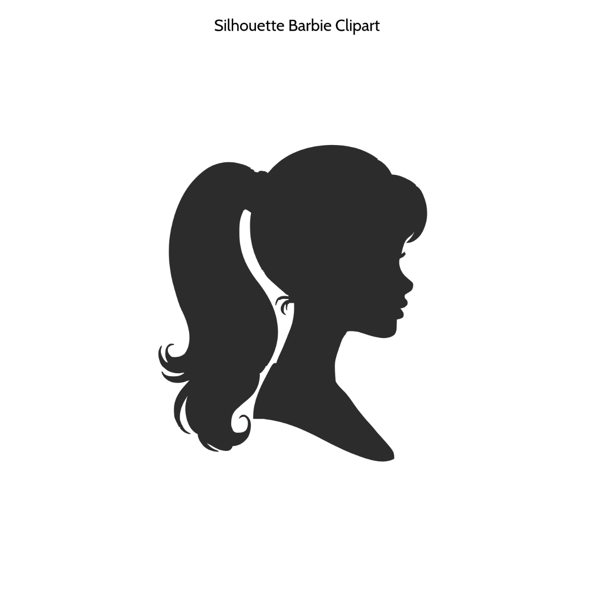 Free Silhouette Barbie Clipart Template