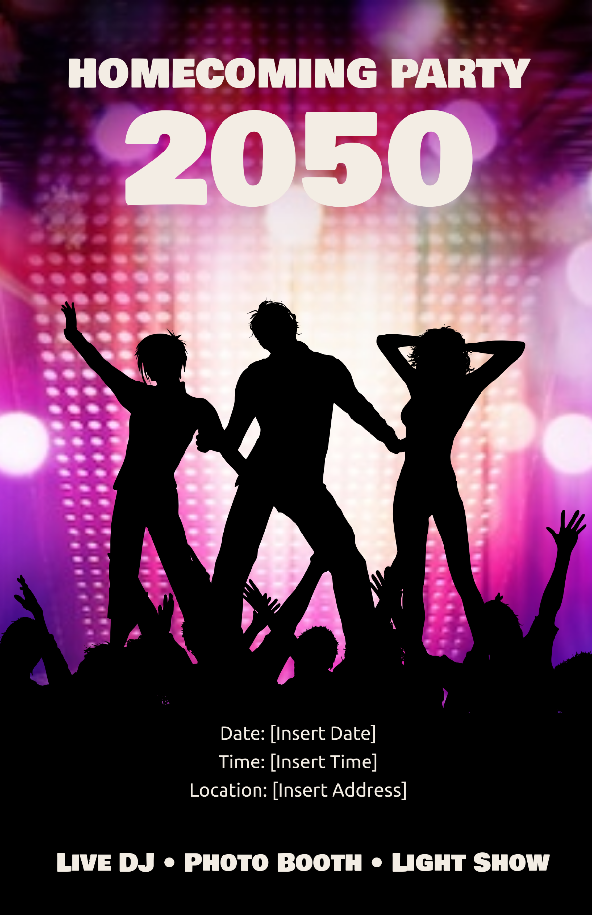 Free Blank Homecoming Party Poster Template to Edit Online