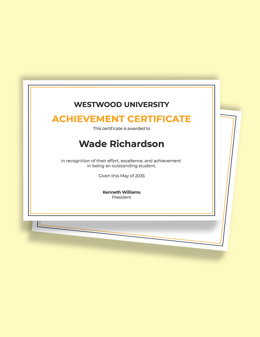 Academic Achievement Award Certificate Template - Word | Template.net