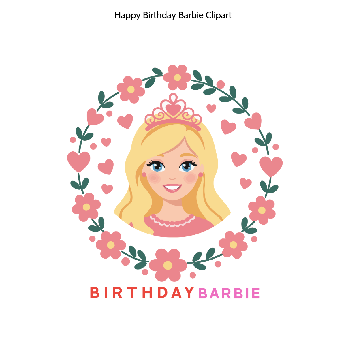 Free Happy Birthday Barbie Clipart Template