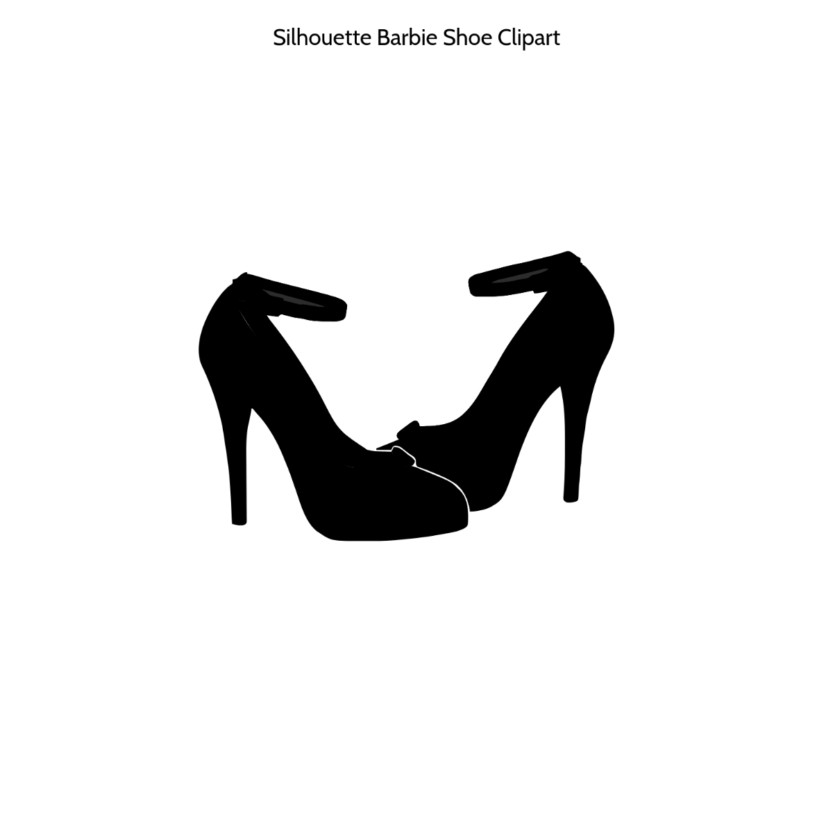 Free Silhouette Barbie Shoe Clipart Template