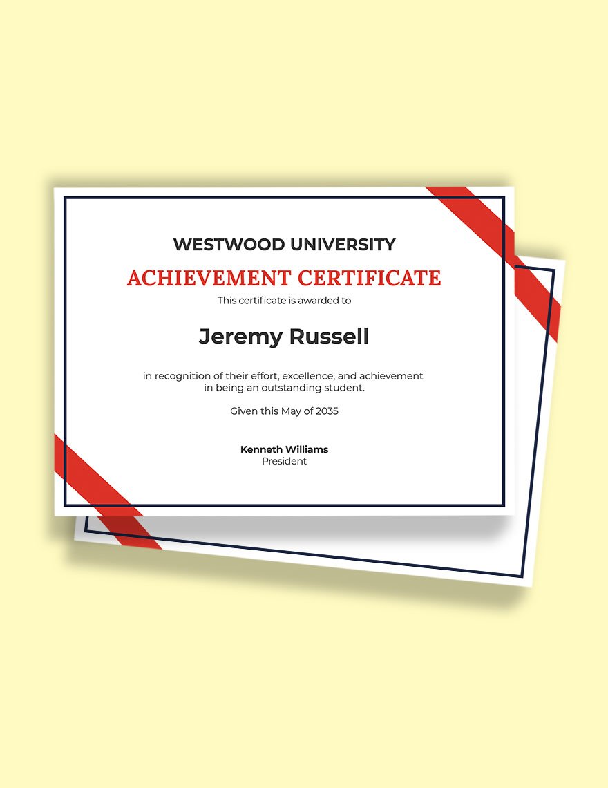 School Academic Achievement Certificate Template