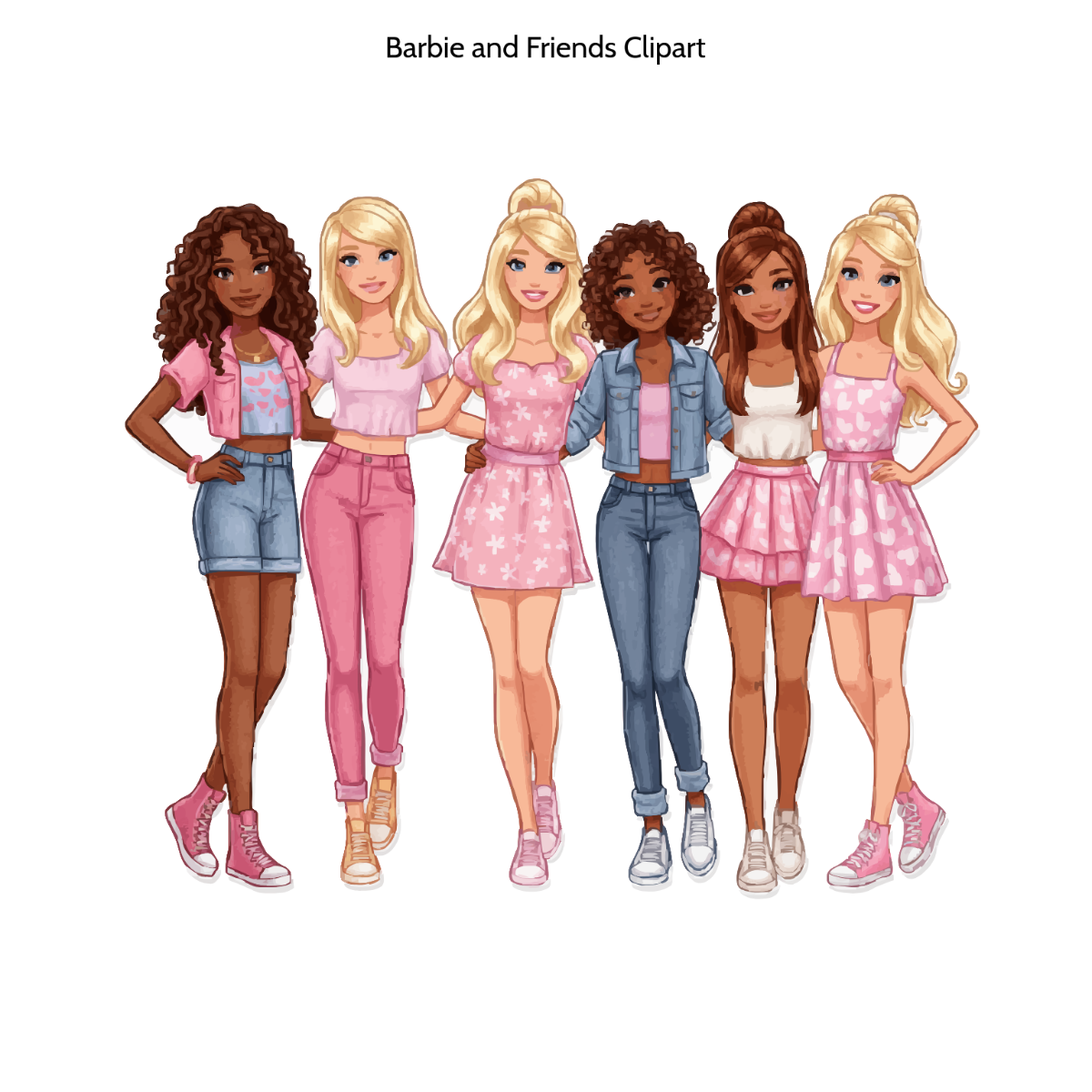 Free Barbie and Friends Clipart Template