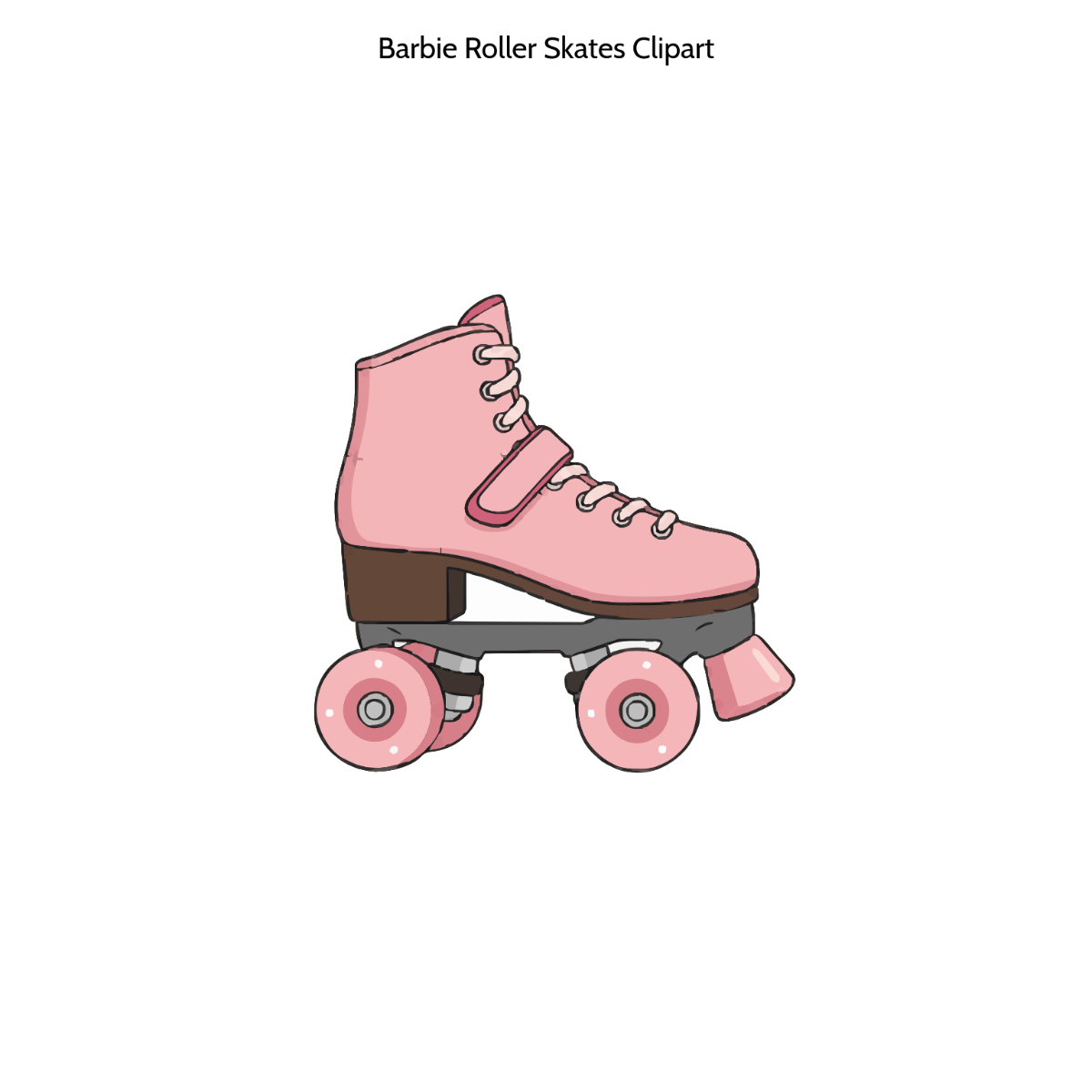 Free Barbie Roller Skates Clipart Template
