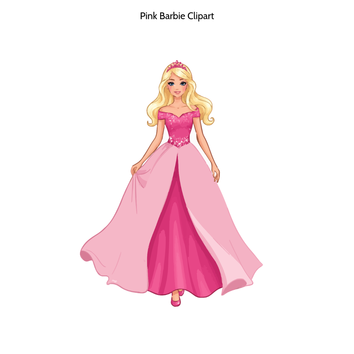 Free Pink Barbie Clipart Template