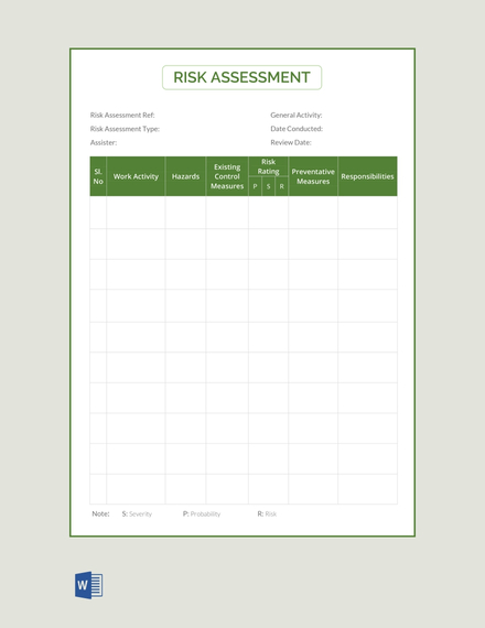 FREE Risk Assessment Template: Download 239+ Sheets in ...